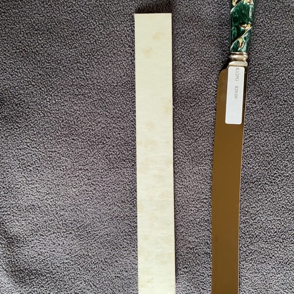 Cake Knife Enamelware & Crystal Server Slicer - Picture 10 of 11